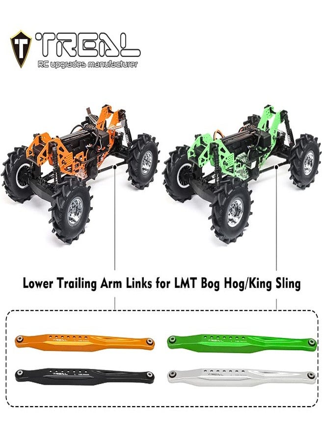 مجموعة وصلات أذرع السحب السفلية من الألومنيوم 7075 من TREAL (4 قطع) لسيارات Losi LMT 2.0، وLMT 4WD ذات المحور الصلب Mega Truck Bog Hog/King Sling (أسود) - Image 3